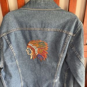 Vintage Jean Jacket INDIAN CHIEF VERY RARE 80's? EUC Ladies Medium